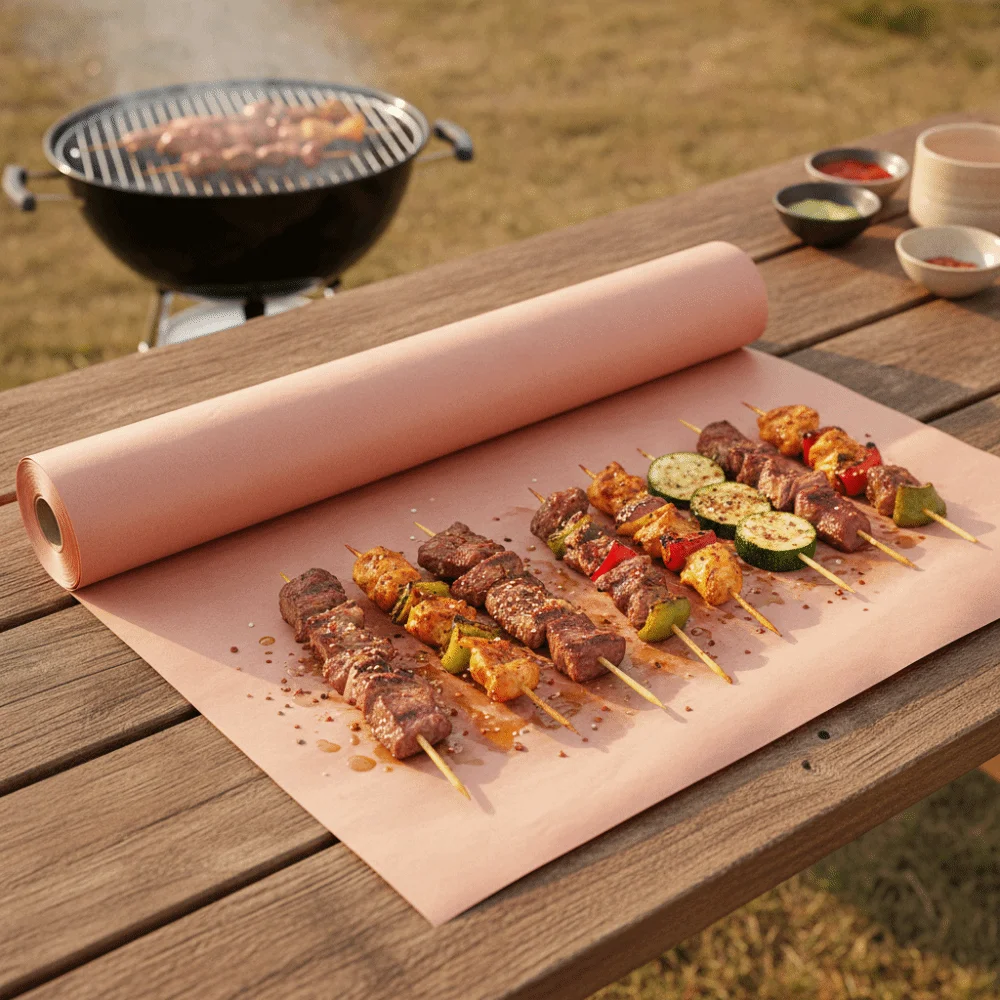 Thickened Butcher Paper Roll Break-resistant Wood Pulp Barbecue Oil-Absorbing Paper Heat-resistant Biodegradable