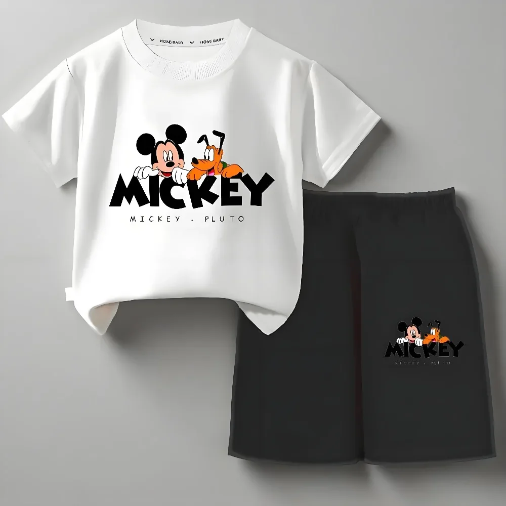 Summer New Style Boys Waffle Fabric Breathable T Shirt Sets Children Short Sleeve Top Shorts Two Piece Suit Kids Casual Outfits