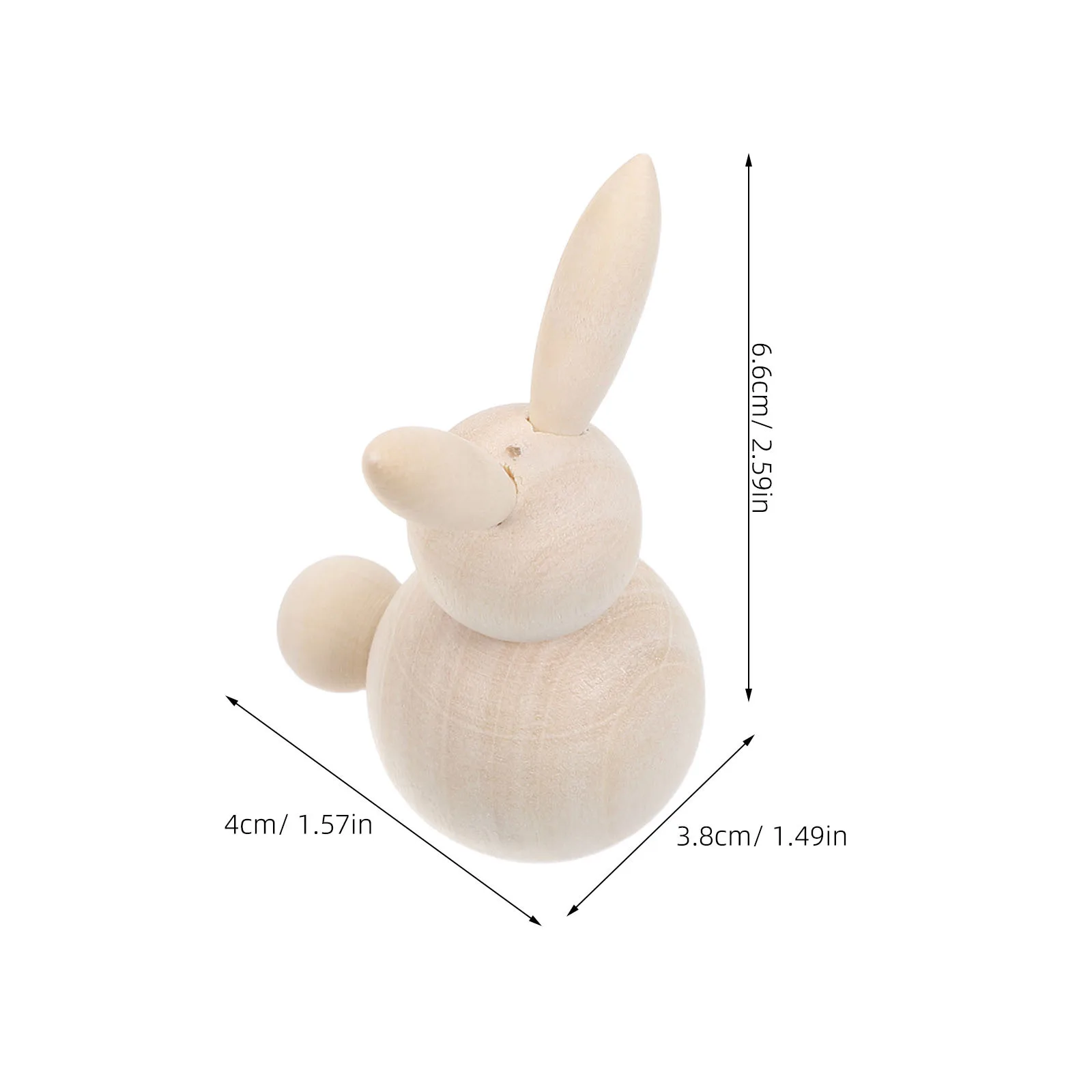 3-teiliges Kaninchen-Set aus Holz, leere Tierkörper zum Basteln, unbemalte Hasen-Ornamente, DIY-Ostern-Party-Dekoration, kreative Aktivität