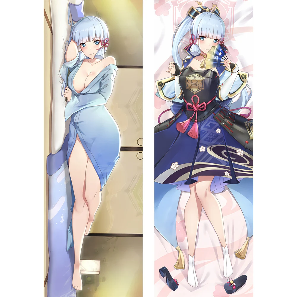 Genshin-funda de almohada de impacto Kamisato Ayaka Dakimakura, ropa de cama, decoración del hogar, accesorios de Cosplay