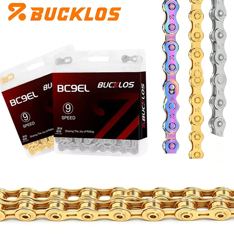 BUCKLOS Bike Chain S8 S9 S10 S11 S12 MTB Road Bicycle Chain 8V 9V 10V 11V 12V Bike Current 116/126L High Quality Bicycle Chain