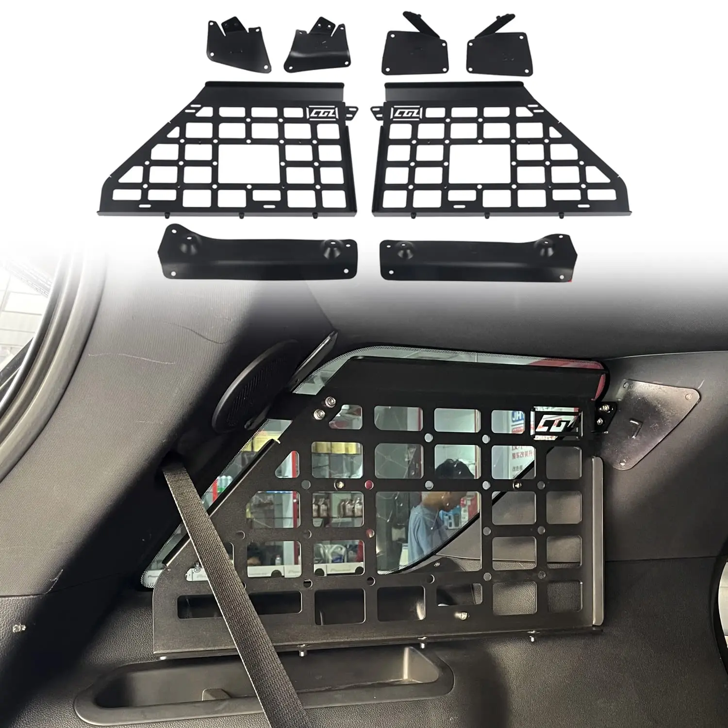 For Ford Explorer 2011-2019 Side Window Bracket Modification Storage Panel Rear Trunk Debris Rack Storage Molle panel