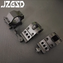 45 Degree Offset Rail Tactical Ring Flashlight Torch Laser Rail Mount 25.4mm 30mm Outdoor Shock Absorption Holder Sight Base