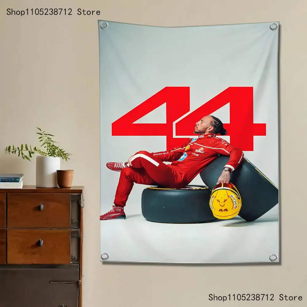 Racing 44 L-Lewis H-Hamilton Flag Tapestry Banner For Bedroom Outdoor Living Room Restaurant Bar Wall Decor Party view 3