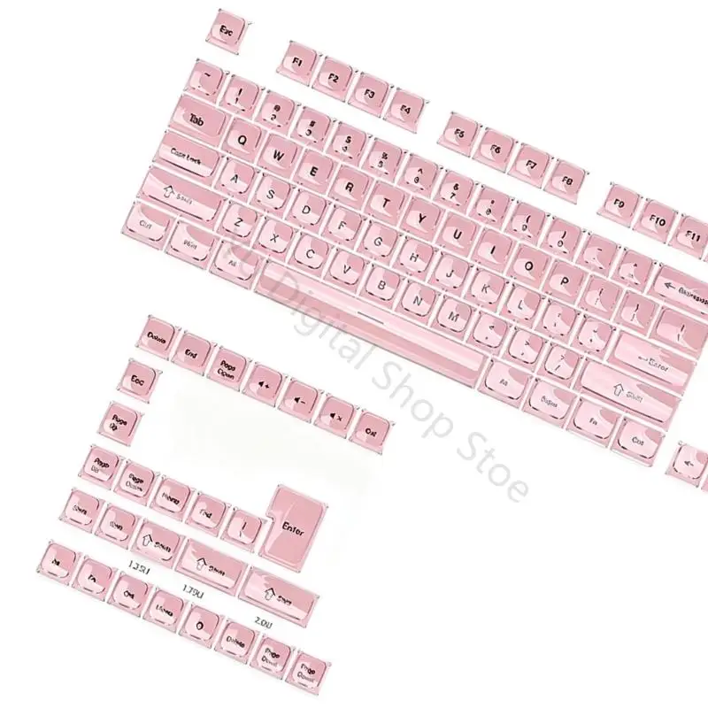 96BA Ersatz-Tastenkappen-Set für mechanische Tastatur, 132 Tasten, MDA-Profil, Kristall-Jellys-Kappen für Vorbauten und Zoll – Detail 7