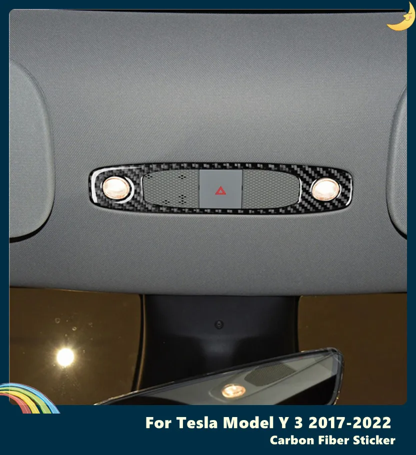 

Carbon Fiber Car Interior Headlight Switch Panel Frame Trim Sticker For Tesla Model Y 3 2017-2022 Auto Styling Accessories