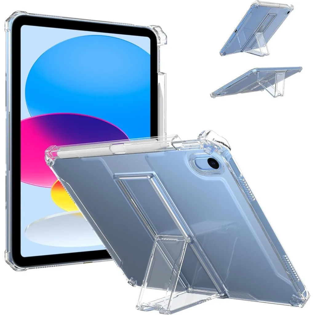

Прозрачный чехол для iPad 11-го поколения, 2025 г., 11 дюймов, A16 Case A2696 Gen10 с держателем для карандашей, противоударный ТПУ для iPad 10-го поколения10.9