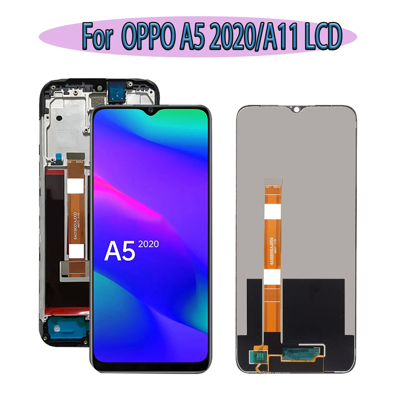 LCD Tested For Oppo A5 2020 Display CPH1933 CPH1935 Screen Touch Panel CPH1931 CPH1959 Digitizer Replacement Parts No/With Frame