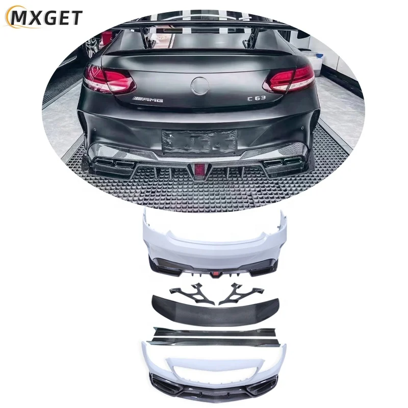 Car Bumper IMP Style For Mercedes-Benz C-Class W205 C63 Car Front Bumper Diverter Spoiler Car Accessories Performance Kit