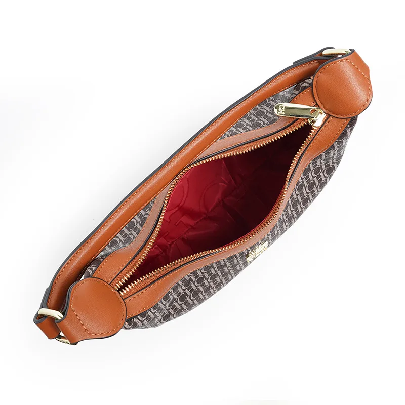 حقيبة كارولينا هيريرا كلاسيكية مطبوعة، نسيج ممتاز، سعة كبيرة، حقيبة كروس للسيدات، حقيبة الإبط ثنائية الغرض