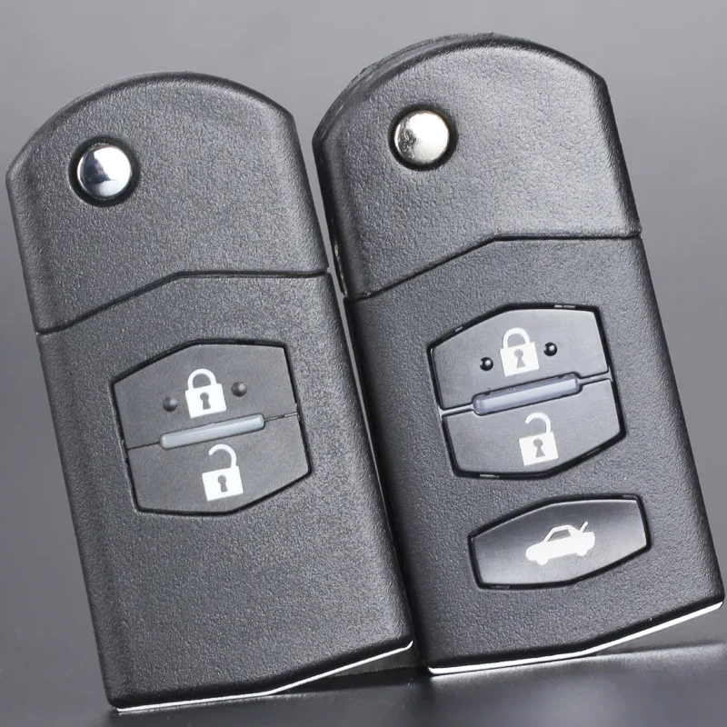 Folding Flip Remote Key Shell 2/3 Button Car Styling For Mazda 3 5 6 M6 MX5 CX5 CX7 CX9 RX8 With Uncut Blade Key Car Accessories