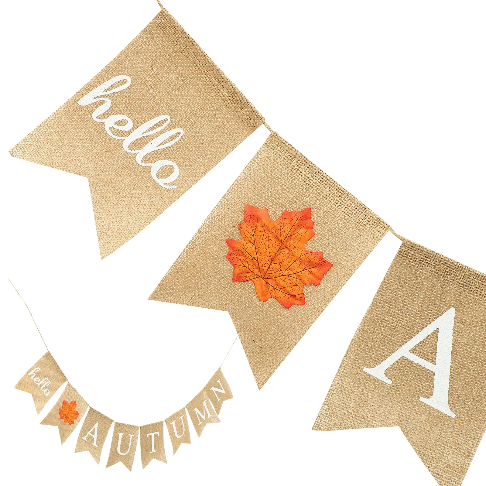 

Maple Leaf Theme Flag Fall Hanging Banner Rustic Linen Pull Flag For Thanksgiving Party Home Decor Autumn Decoration
