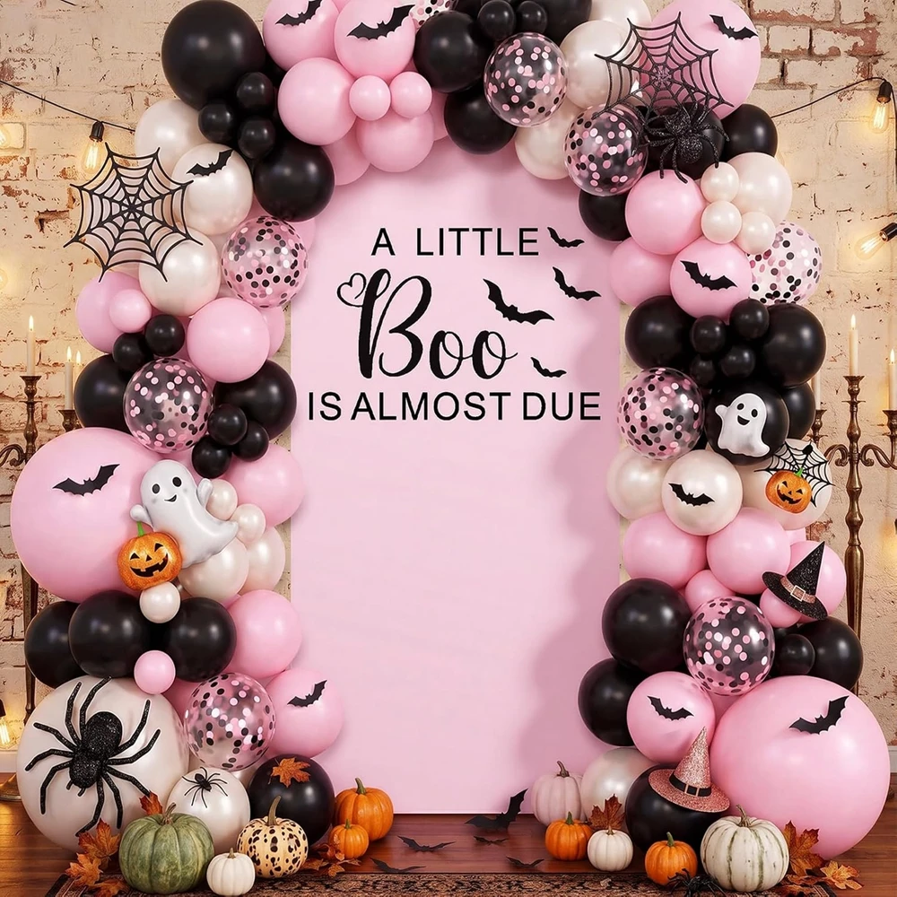 Halloween Arch Cover Backdrop Pumpkin Spiderweb Bat Ghost Baby Shower Child Adult Boo Party Elastic Covers for Decorative Arches