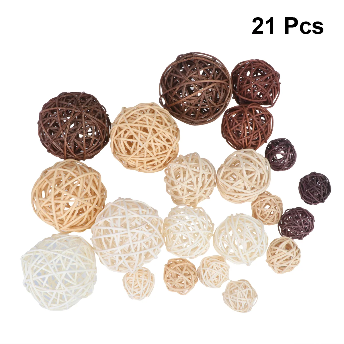 21 Pcs Vine Christmas Tree Mini Bamboo Hanging Sepaktakraw naments Pendants Premium Material Decor Home Office Cafe Party