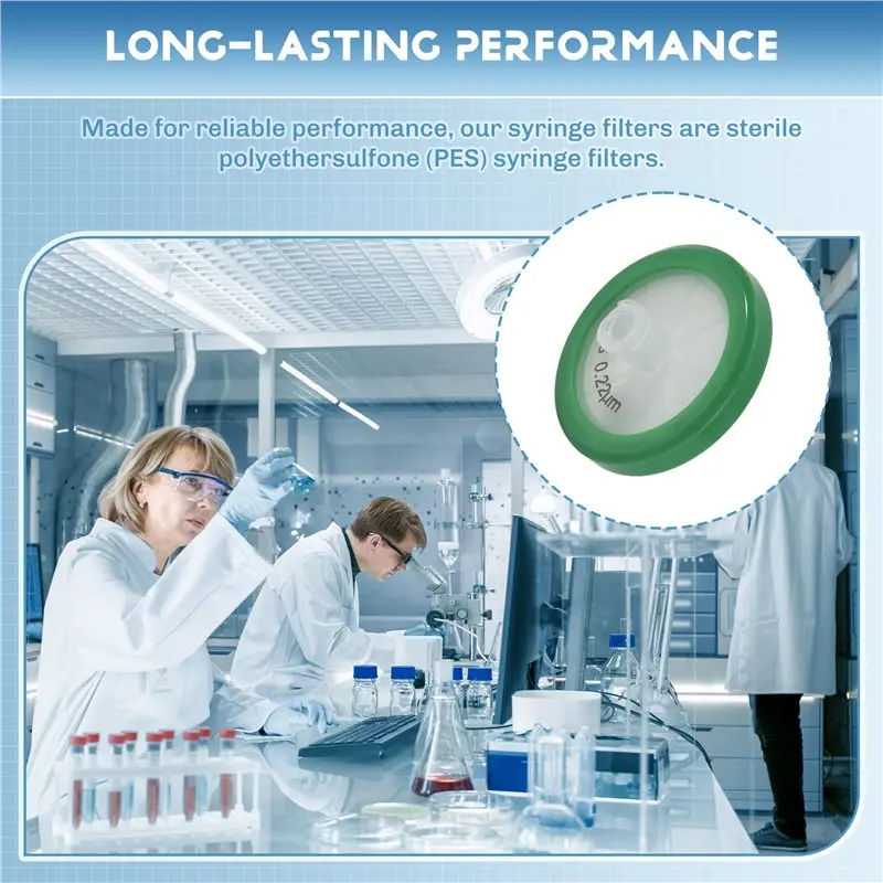 Fresh Sterile Syringe Filter PES 10 Pack, 0.22Um Pore Size, 33Mm Membrane Diameter, Hydrophilic Filtration High Throughput