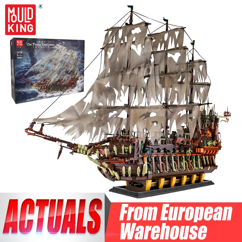 Mould King 13138/13197 Jouets de film Le Hollandais Volant et la Perle Noire Modèle de bateau pirate Briques de construction Cadeau de Noël pour enfants
