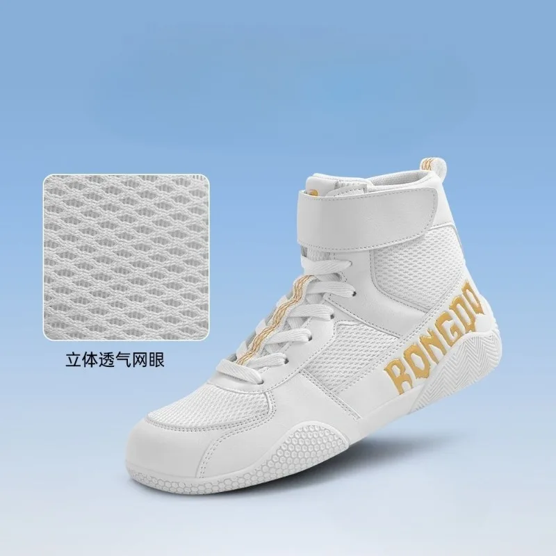 2026 New Arrival Men Wrestling Boots Non-Slip Boxing Shoes for Men Unisex Men Fighting Shoes Man Mid-Top Gym Training Shoe Man