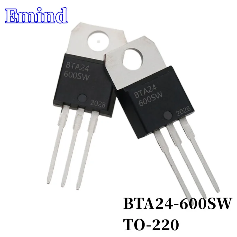 20/50/100/200/500Pcs BTA24-600SW BTA24 Triac 24A/600V TO-220 DIP Thyristor Large Chip