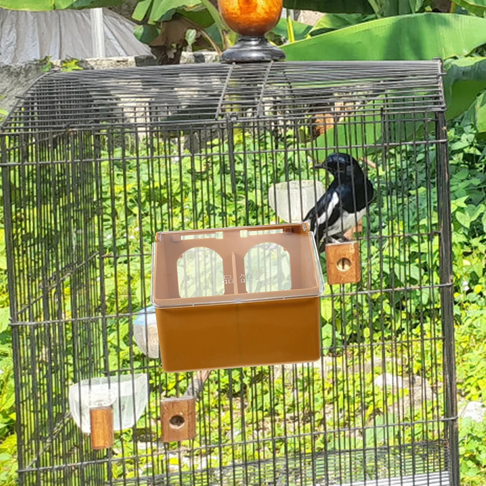 

2pcs Bird Cage Feeder Hanging Food Bowl Sift-Proof Bird Food Holder With Buckle Design Portable Sturdy Dispenser For Parrot