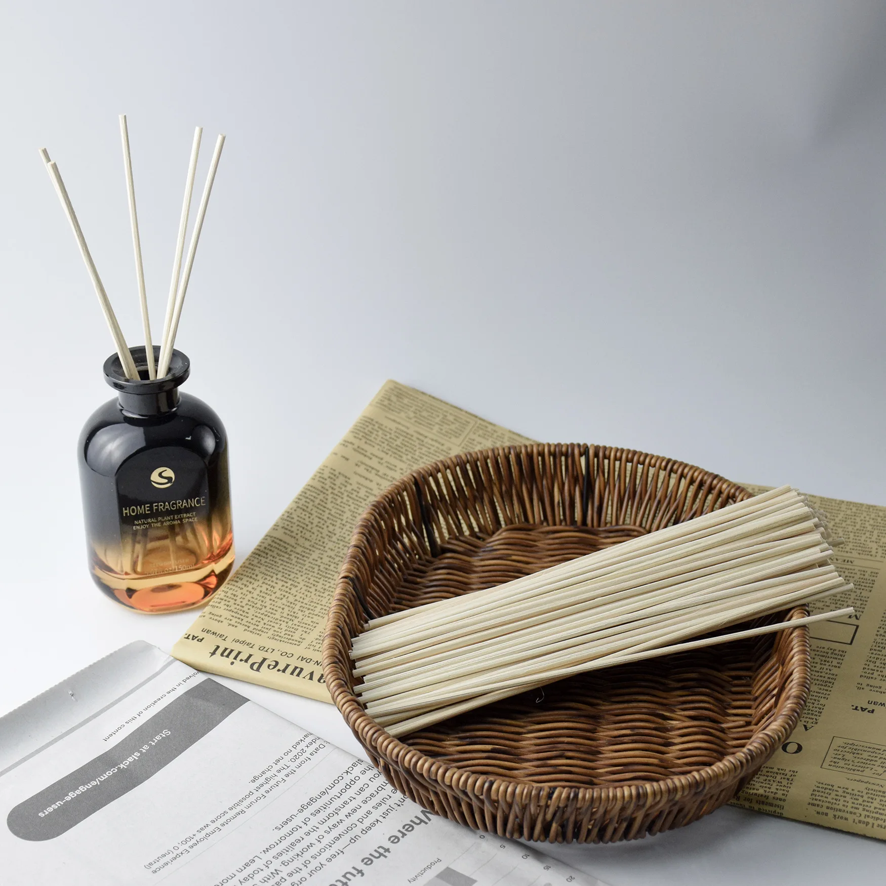 3MM X 24CM Indonesia Essential Oil Diffusion Wooden Rattan Sticks, Decorative Aromatherapy Flower Reed Diffuser Sticks