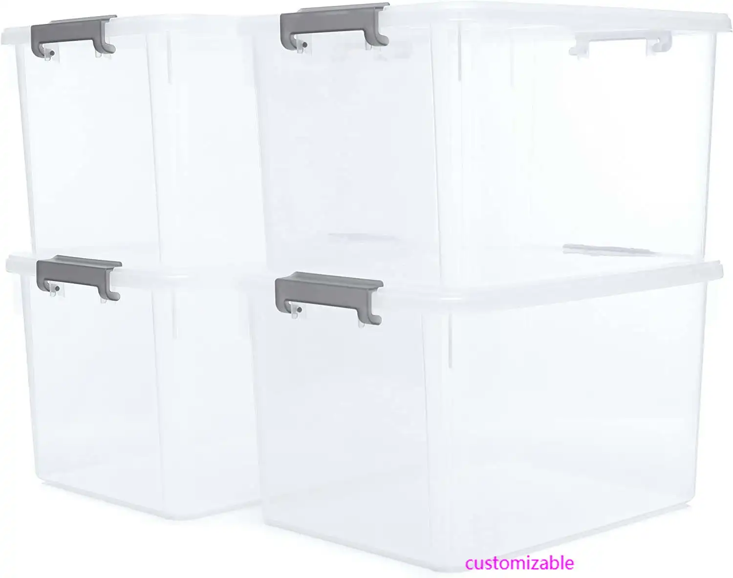 32 Qt Clear Storage Bins with Lids Plastic Stackable Storage Containers 4 Packs