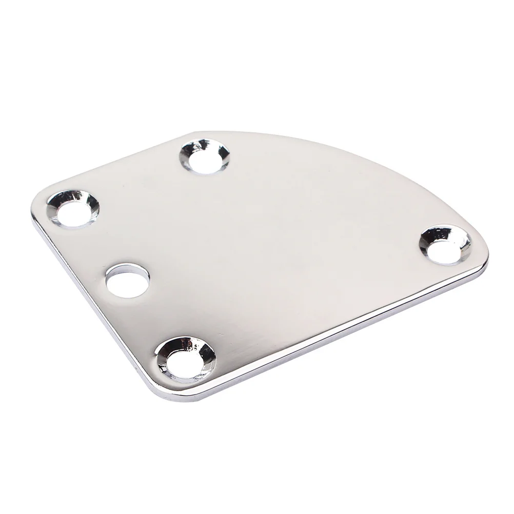

Triangle 5 Holes Electric Guitar Neck Plate Silver Lightweight Durable Bass Guitar Neck Connecting Board Replacement Parts