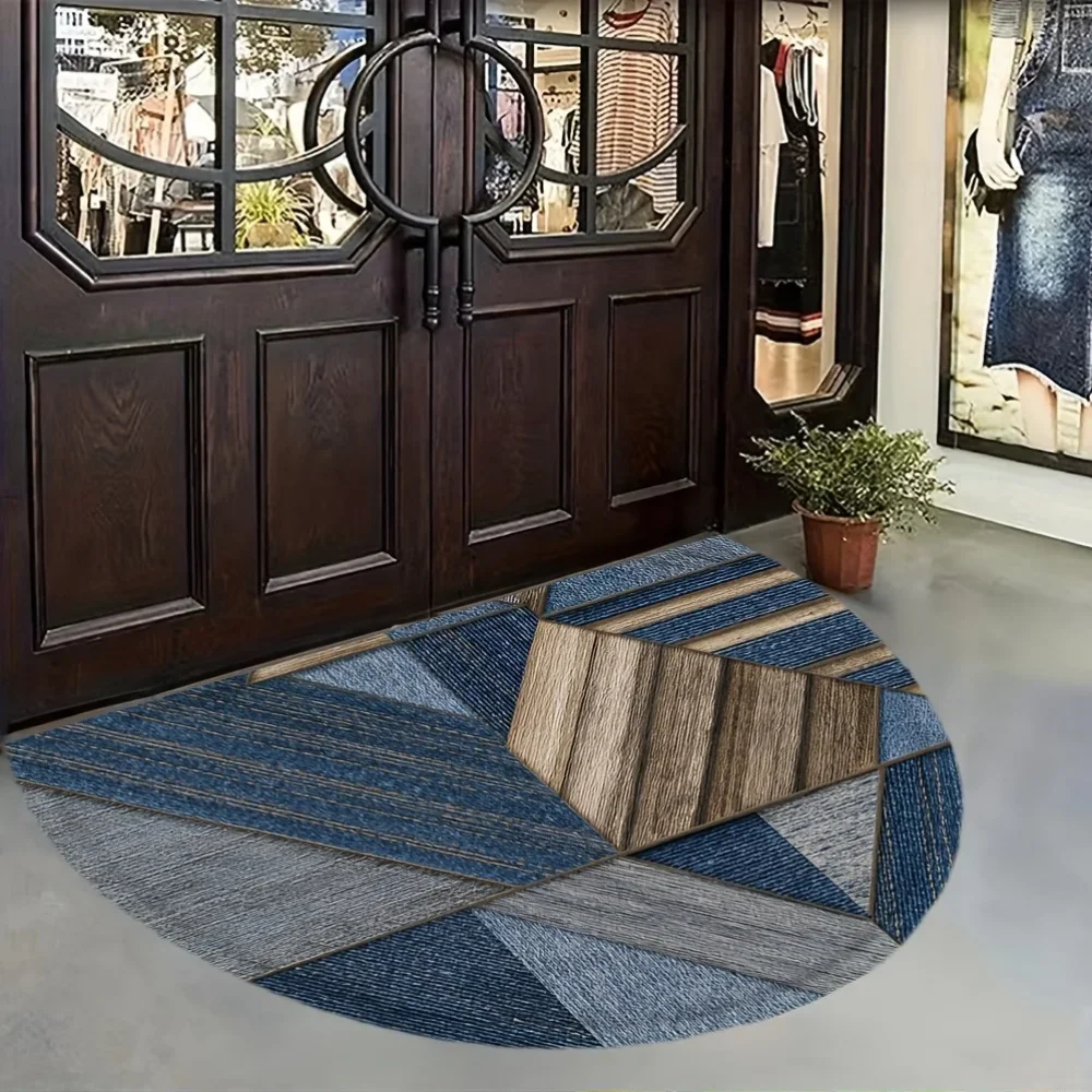 Elegant Minimalist Abstract Semi Circle Rug Trendy Geometric Shape Carpet Chic Welcome Floor Mat For Hallway Front Door New