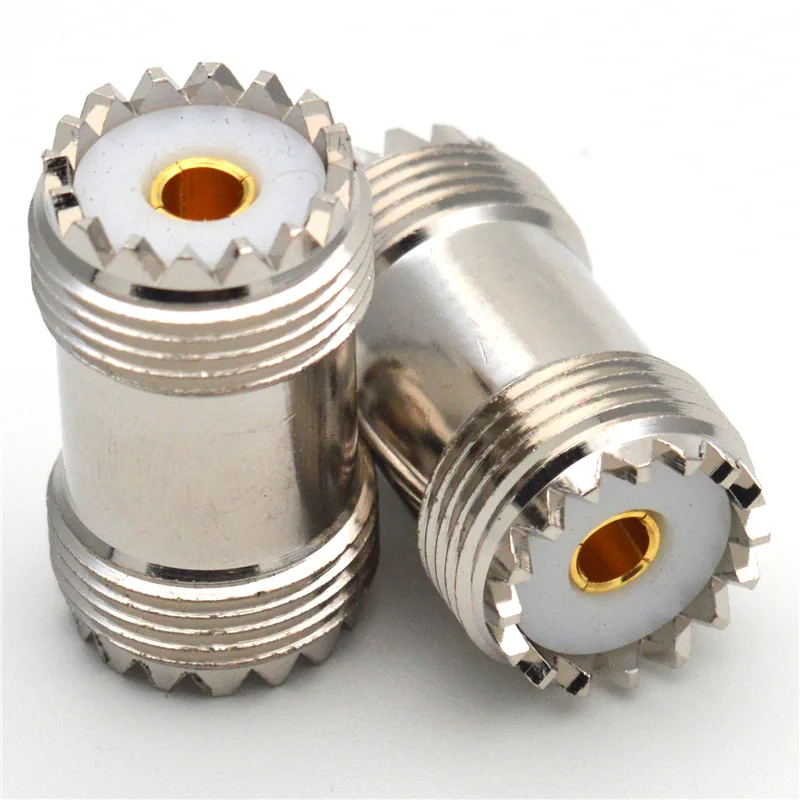 1 Stück RF-Adapter SO239 auf SO-239 UHF-Buchse auf UHF-Buchse, gerader Koaxialstecker aus Messing für Radioantennen – Detail 2