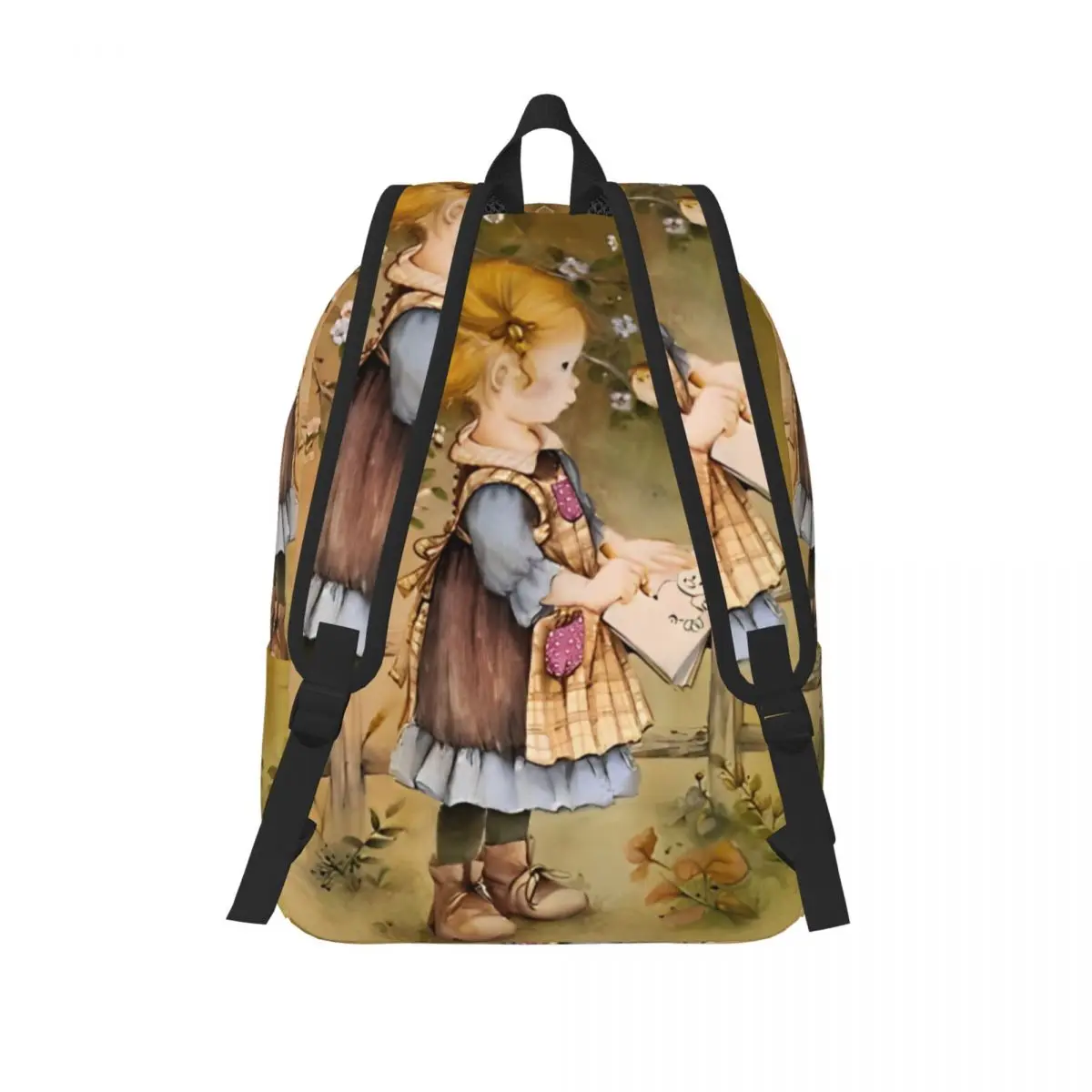 سارة كاي الكرتون زهرة فتاة في سن المراهقة على ظهره هدية طالب العمل لطيف اللوحة Daypack الرجال النساء حقيبة كتف الكمبيوتر المحمول #3