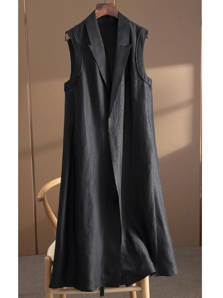 

Шелковый дизайн Ba, тяжелый женский жилет Jaet, круглый Ne, средней длины, полиэфирное волокно, цвет для поездок на работу, весенний сезон