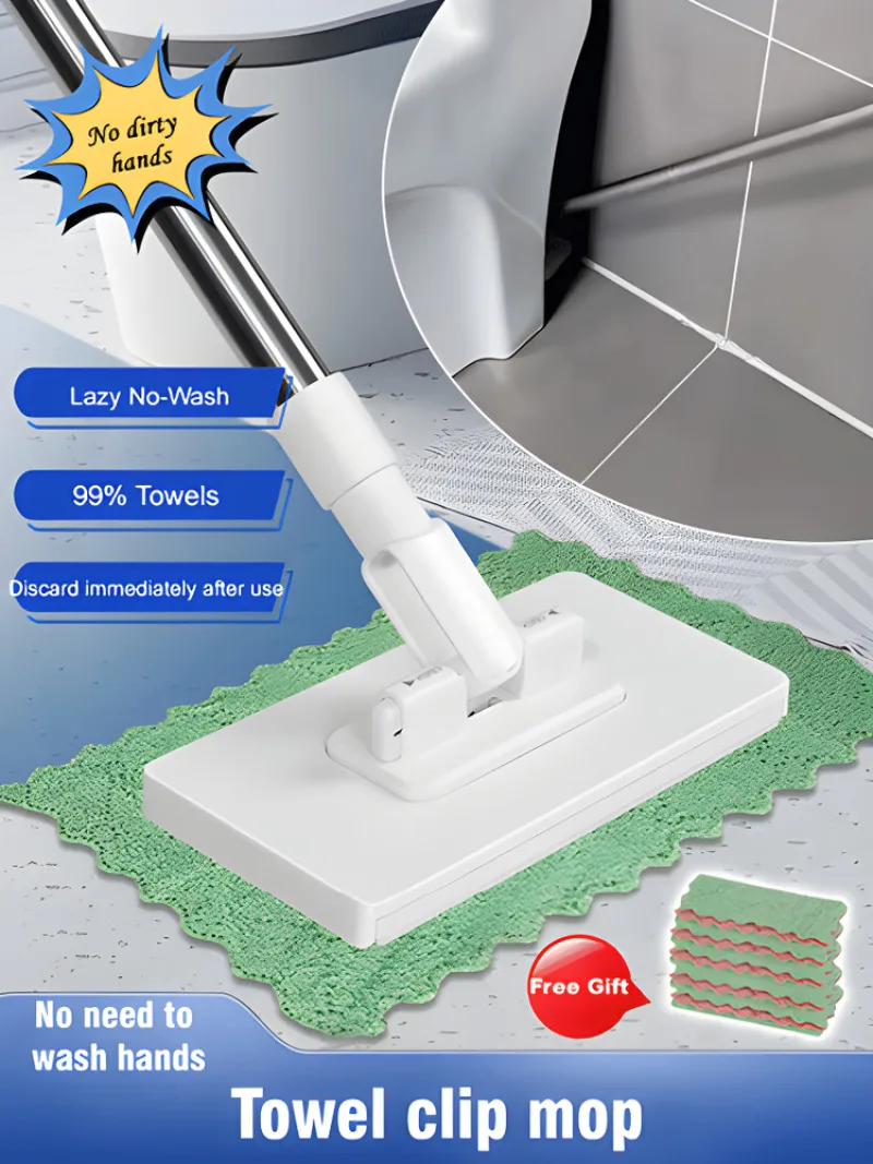 Mopa sin contacto, mopa automática para suelo con clip, mopa para limpieza en húmedo, mopa con clip para el hogar, mopa automática con clip.