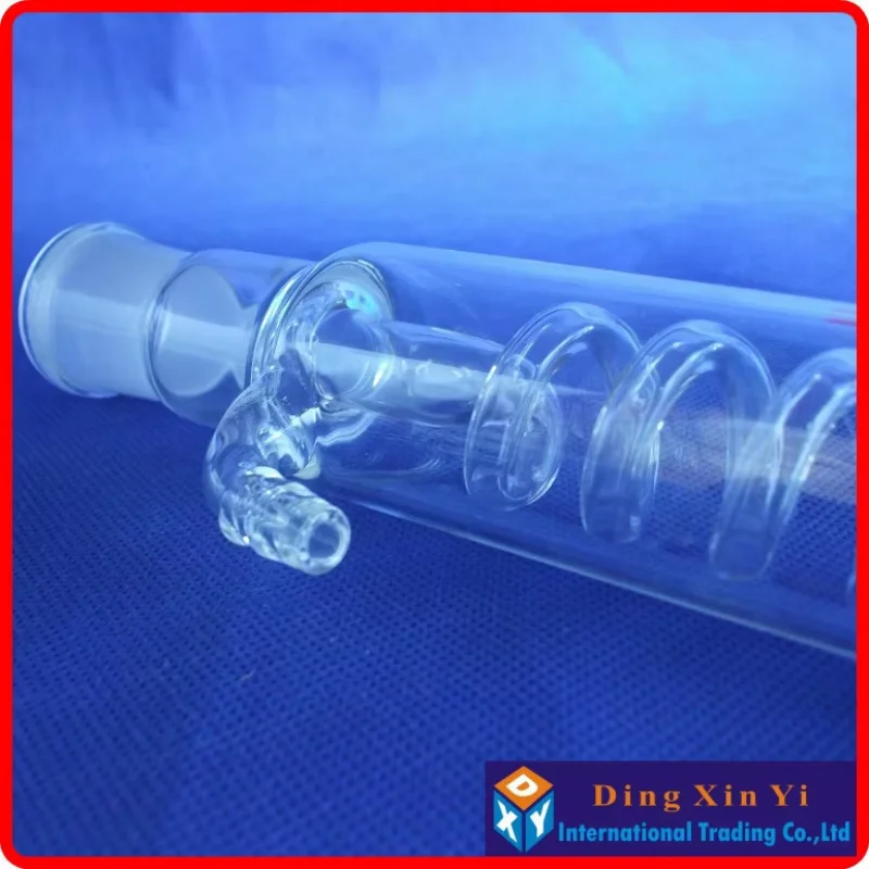 300mm 24/29 Graham Condenser, 300mm Condenser with Coiled Inner Tube Standard Ground Mouth 24/29, Used for Distillation Unit