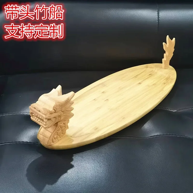 Creative Sushi Boat Sashimi Dragon Boat Platter Seafood Platter Holder Bamboo Wood Sushi Tableware Sashimi Bamboo Boat