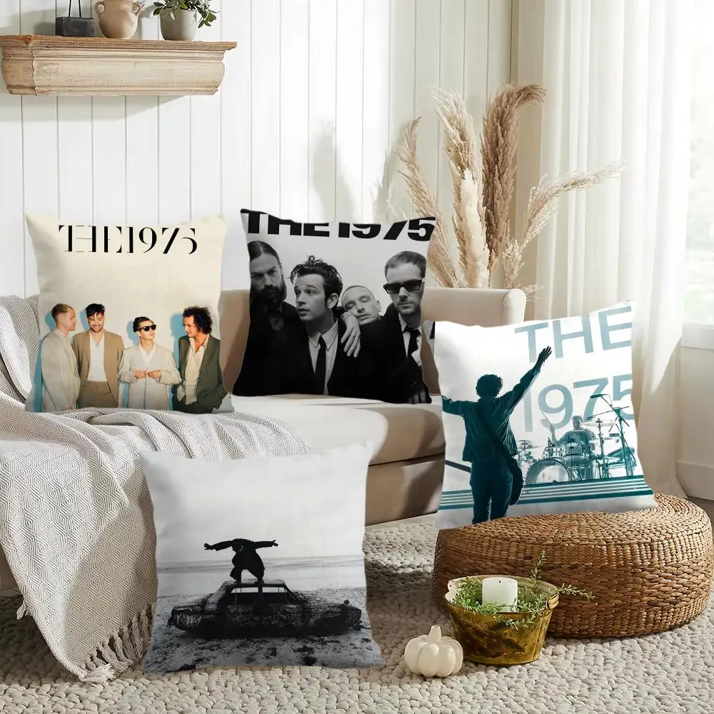 Classic Band T-The 1975 Cushion Cover Silky Short Plush Invisible Zipper Dustproof Sofa Pillow Case for Home Decor