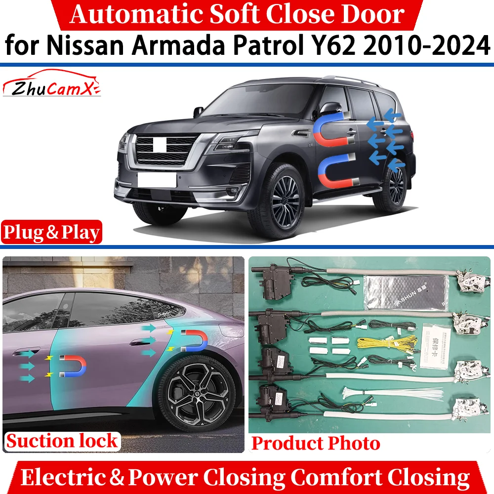 Car Automatic Door Latch for Nissan Armada Patrol Y62 2010-2024 Car Soft Close Automatic Door Closer Actuator