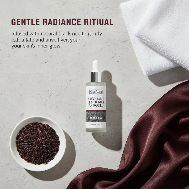 OceAura Black Rice Exfoliating Ampoule Facial  Brightening Cleansing Soften Skin Face Care Liquid