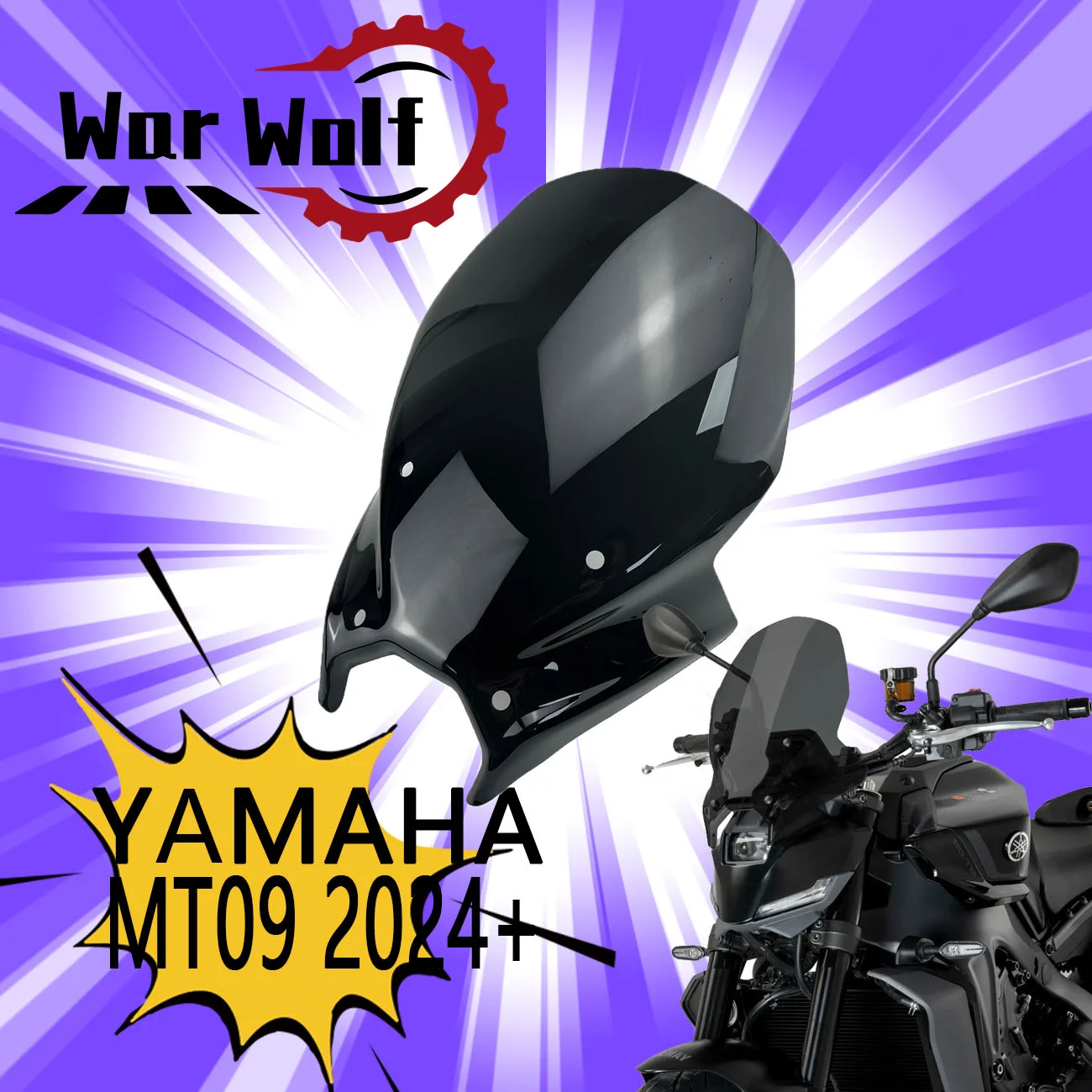 

Motorcycle WindScreen Windshield Visor Viser Fit For YAMAHA MT09 MT-09 mt09 sp 2024 2025 Double Bubble MT09