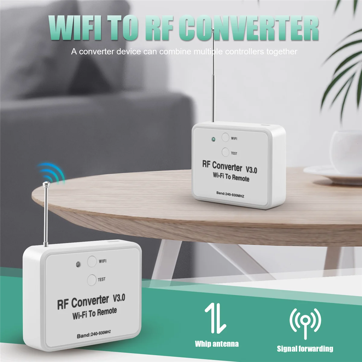 AB25 Universal Wireless Wifi para RF Conversor de telefone em vez de controle remoto 240-930Mhz para casa inteligente