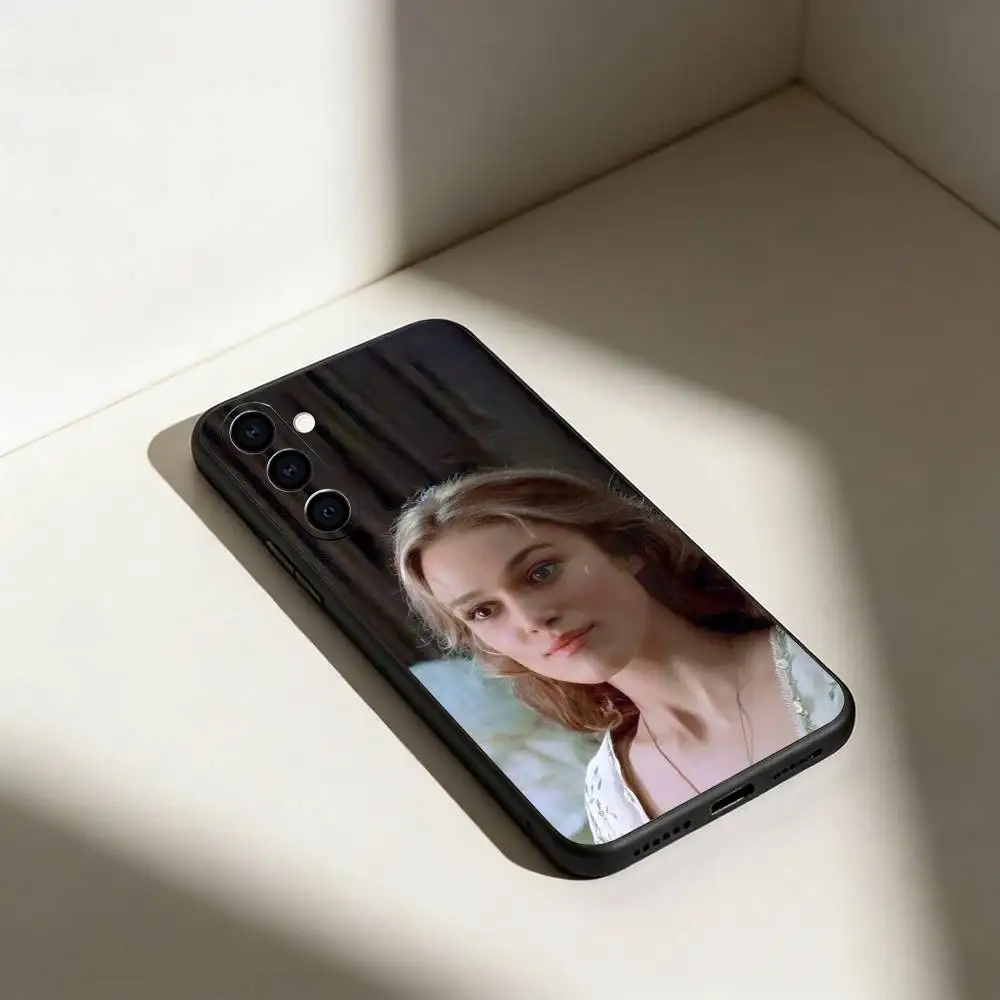 حافظة هاتف K-Keira Knightley لهاتف سامسونج جالاكسي A13,21s,22,31,32,52,53,71,72,73, غطاء أسود ناعم