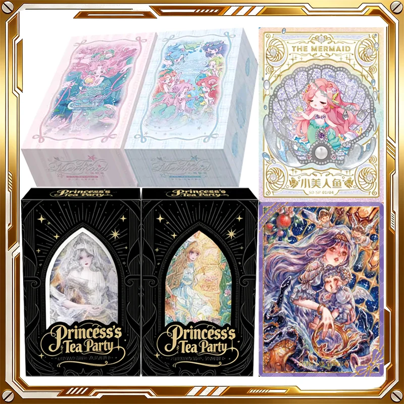 camon-the-mermaid-card-princess-tea-party-mystery-box-–-boite-mystere-de-cartes-a-collectionner-authentiques-–-jeu-de-cartes-et-jouets-–-cadeaux-d'anniversaire-et-de-fetes-pour-garcons-et-filles