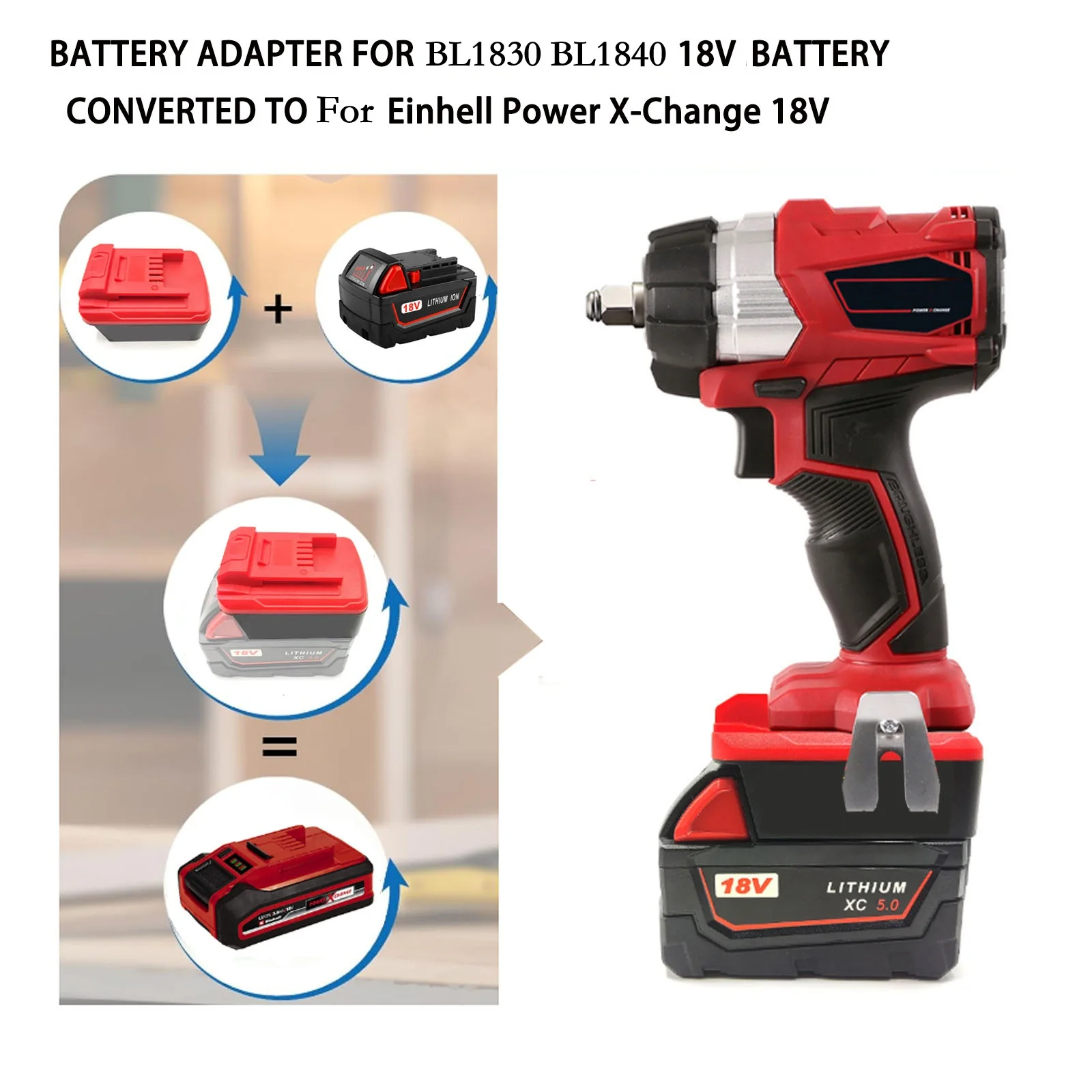 

Power Tool Battery Adapter For 48-11-1828 48-11-1815 48-11-1840 To For Einhell Power X-Change 18V Li-ion Tools Secure Fit