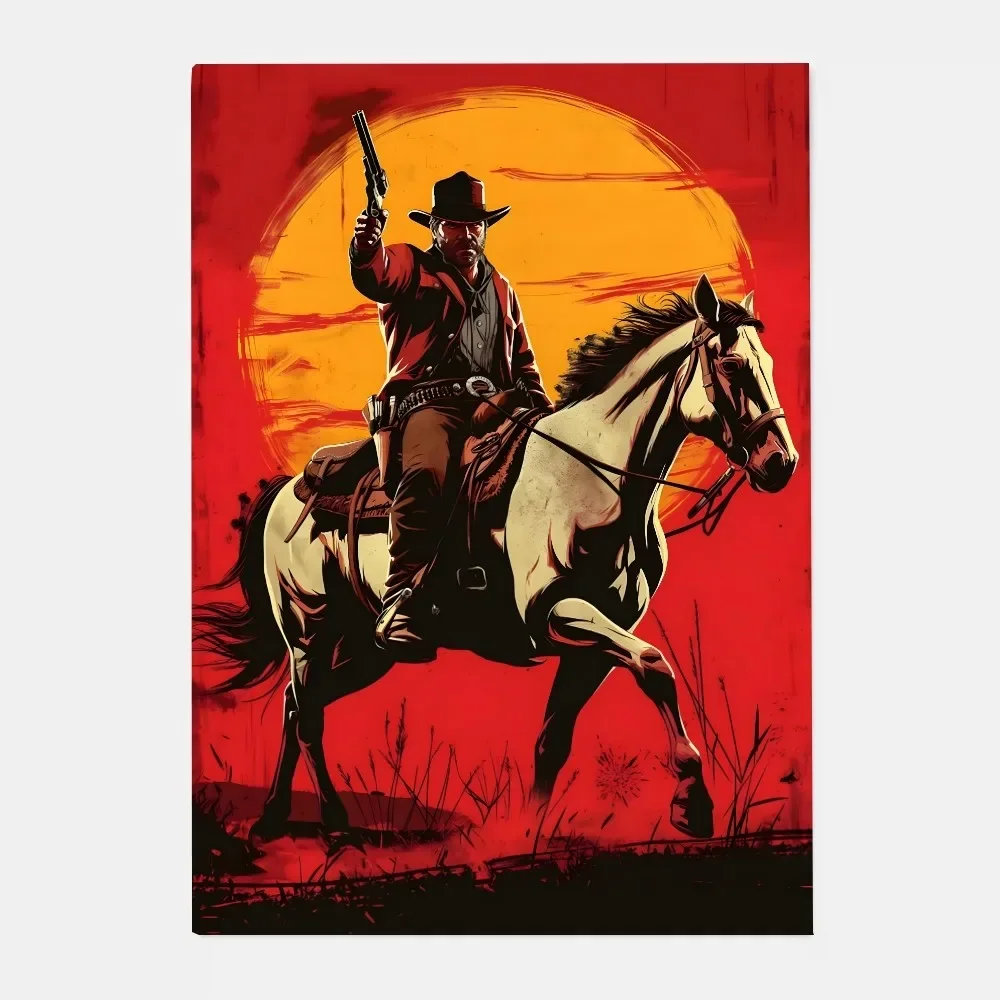 Game R-Red Dead Redemption 2 RDR2 Poster HD art canvas painting home living room bar decoration