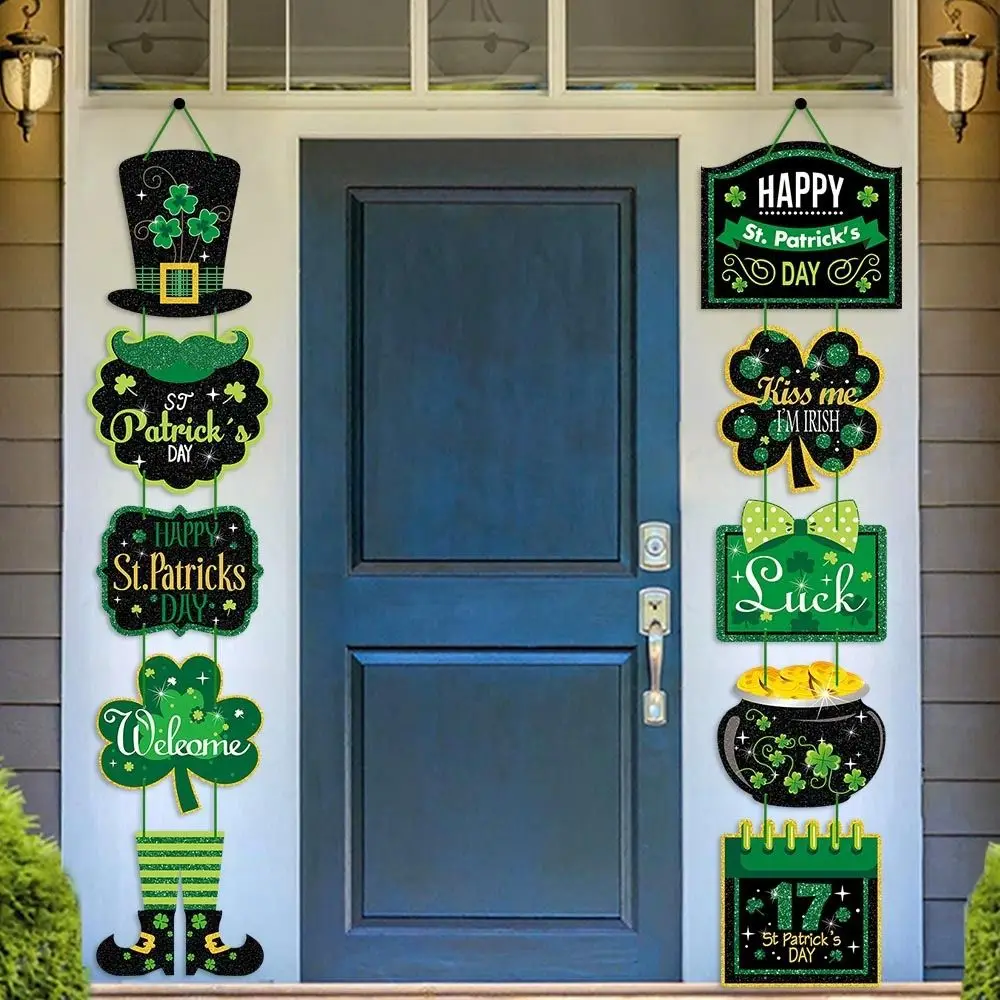 Paper St. Patricks Day Door Pendant Handmade Blessing Irish Day Wall Hanging Banner Festive Happy St. Patricks Day