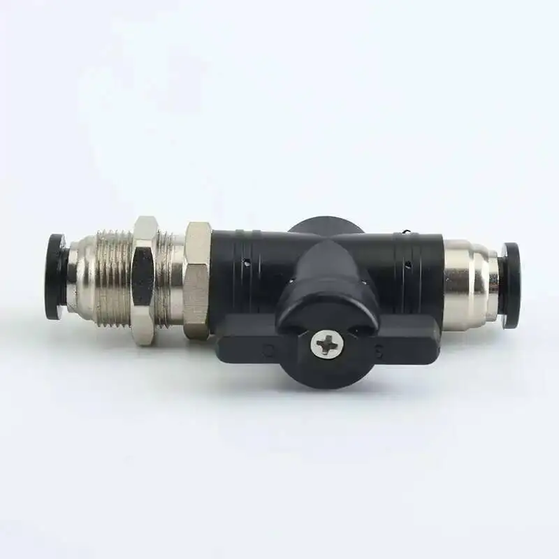 BM BLM-4 Pneumatic Hand Valve Diaphragm Type Through Plate Splint Mounting Quick Connect Air Pipe Connector Manual On-Off Switch - view 3