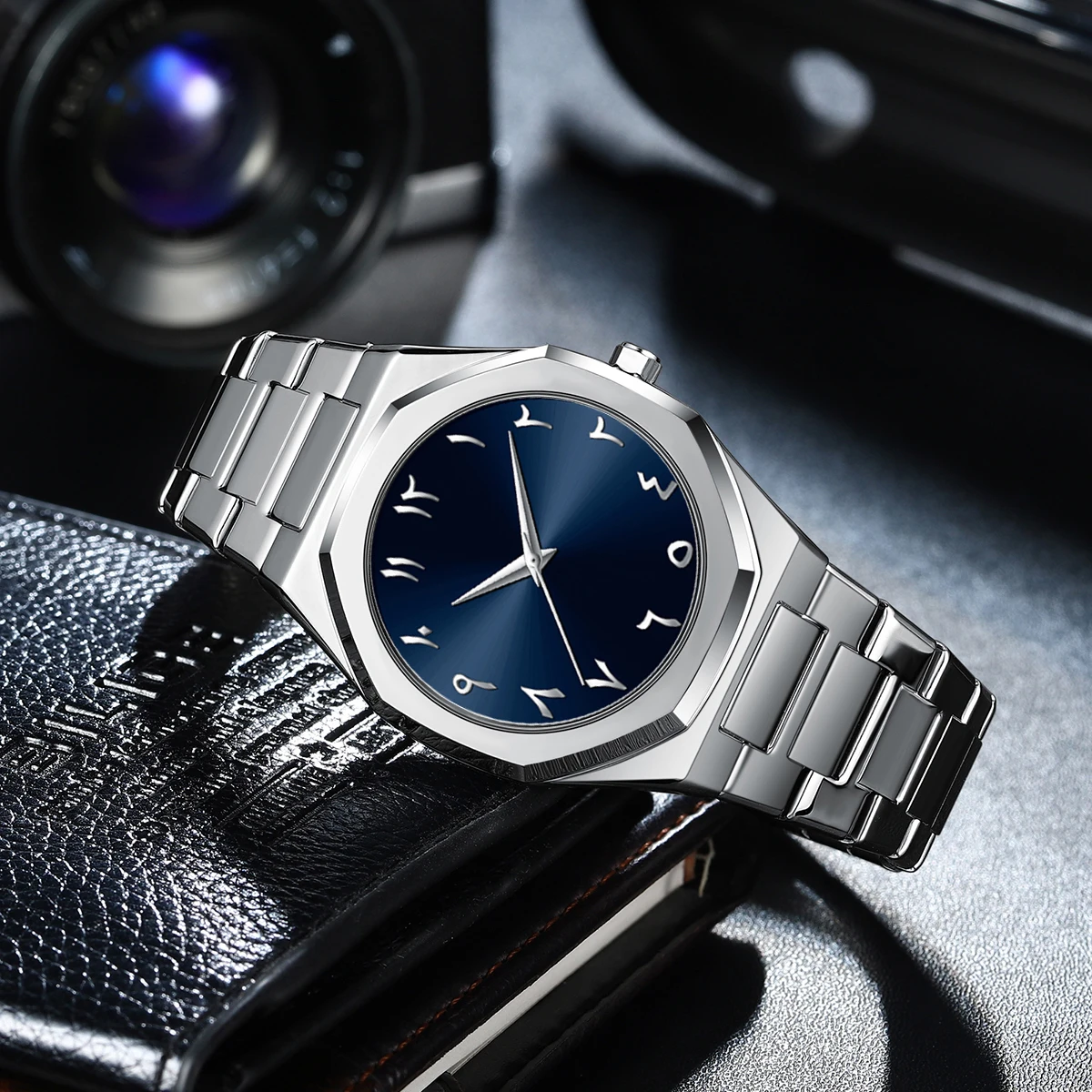 BESTWIN Luxury Sports Men Watch Waterproof  Stainless Steel Date Wristwatch For Man Quartz Clock Business Men's Watches 2025 New