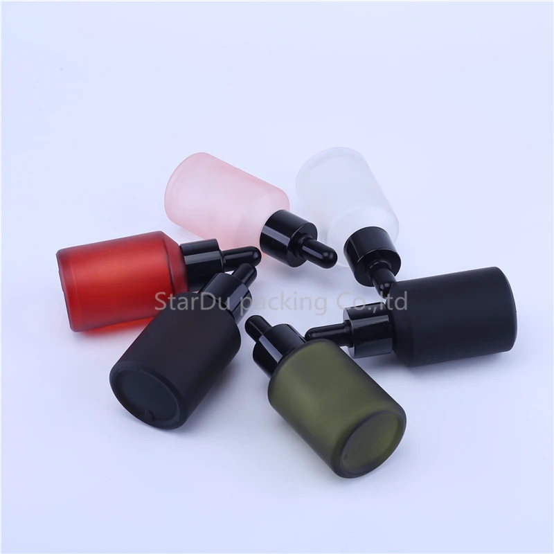 100PCS/LOT Empty 60ml Forsted Glass Dropper Bottle With Eye Pipette Empty 6 Colors Aromatherapy Essential Oils Bottle Containers