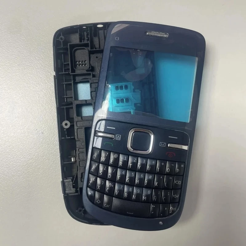 

Полный корпус для Nokia C3 C3-00, задняя крышка батарейного отсека, передняя средняя рамка, клавиатура C3-00