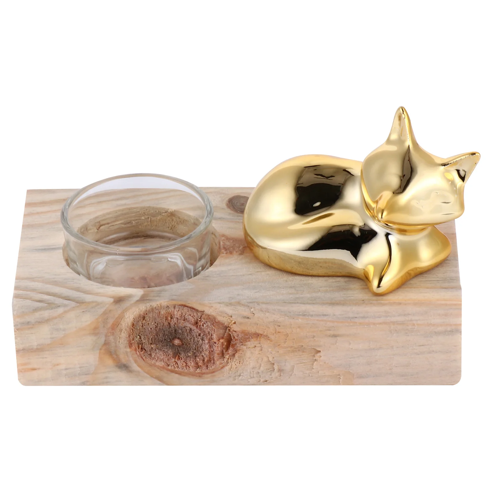 مجموعة واحدة من حامل ذهبي خشبي مبتكر سهل التنظيف للاستخدام الآمن للمنزل وغرفة الطعام وحامل زينة هدايا الزفاف
