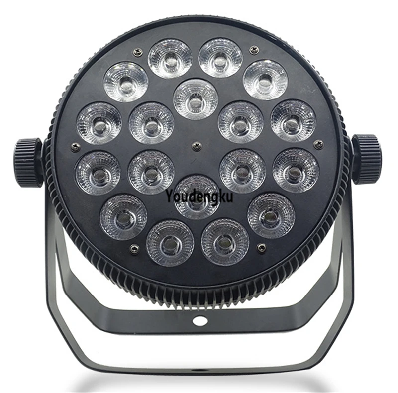 

6 pieces New parcan 18*15w rgbwa 5 in 1 dmx flat led par 64 can Led Mini stage Flat Par Light