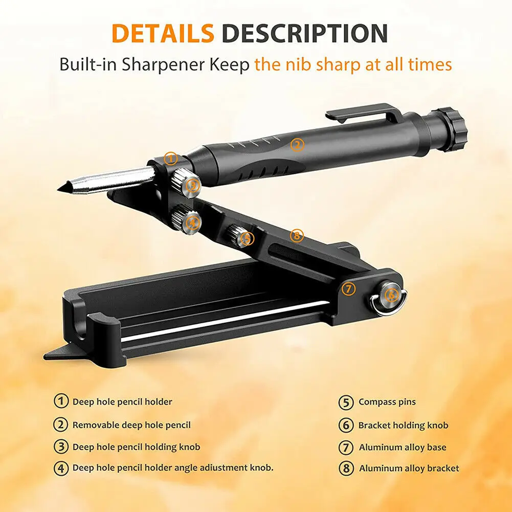 Multi Function Scribing Tool para Carpintaria, Perfil Ajustável, Scribing Ruler, Contour Gauge, Scribe Compass